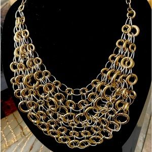 Gold and silver circle linked bracelet